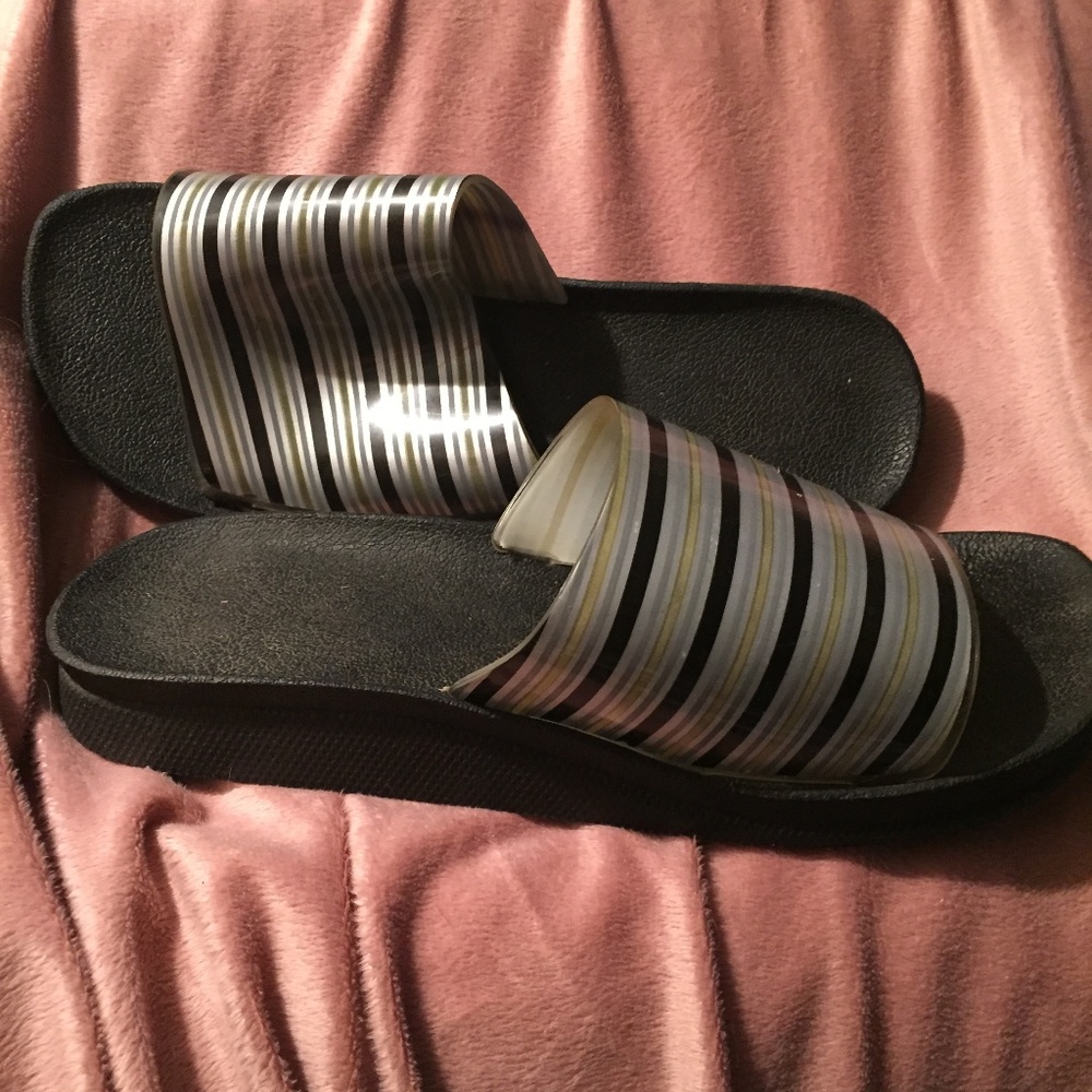 Striped Slip On Sandals 9M